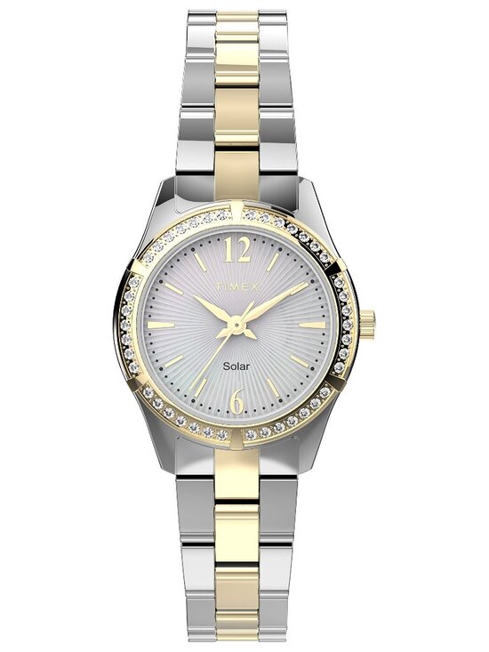 Timex Women\'s Solar Premium Dress 28mm Watch Two-Tone TW2V39500JI